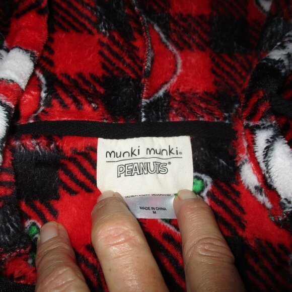 Munki Munki Peanuts “ Snoopy” Hooded Christmas 🤶 🎅🎄🥗🦌🎁 Onsie  M - Picture 3 of 4